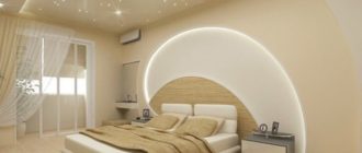 двухуровневые потолки из гипсокартона - фото для спальни